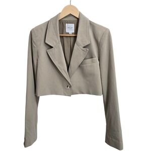 LE LIS COLLECTION Cropped Blazer Jacket Tan Button‎ Front Women's Size M